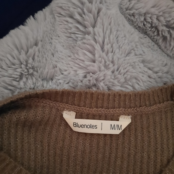 Brown Knit Open-Shoulder Body-Con Dress - Picture 4 of 5